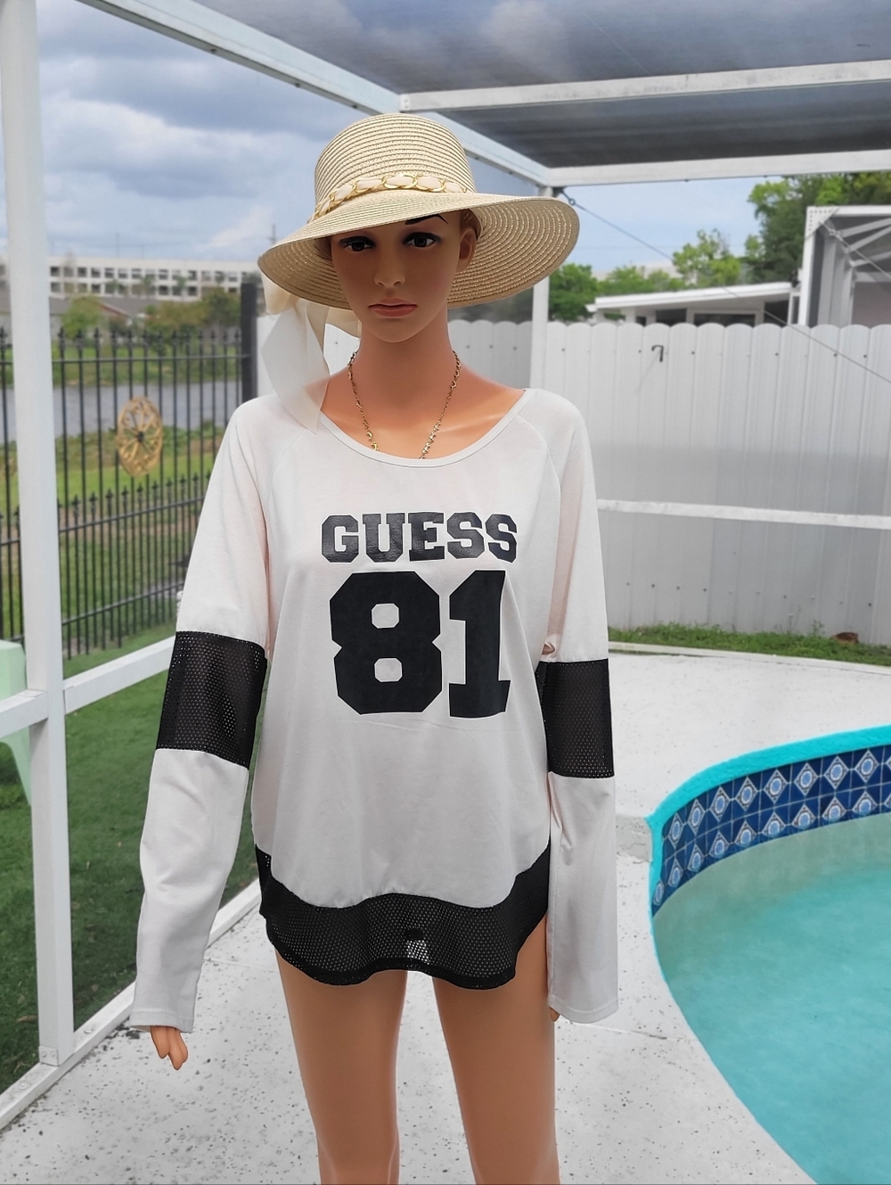 Guess White Top with Black '81' Print